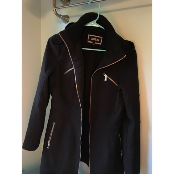 APT 9 black long multi weather fashionable coat - Picture 2 of 8